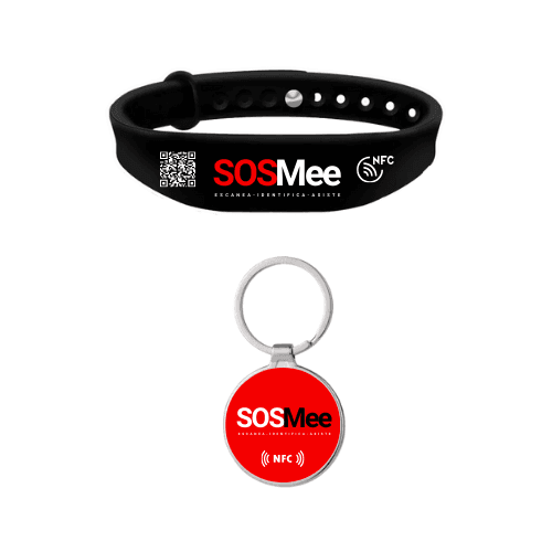 Pack con 1 SOSMee Band y 1 SOSMee Tag