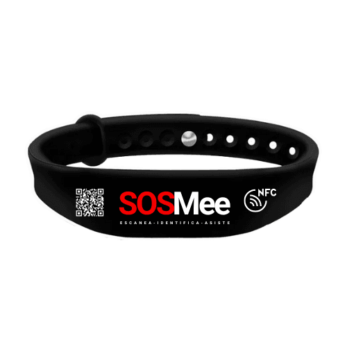 Pulsera de emergencia SOSMee Band con NFC y QR