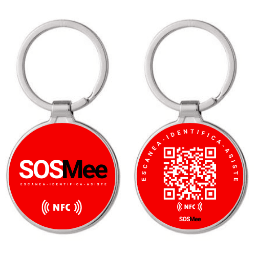 Llavero inteligente SOSMee Tag para mascotas u objetos, con NFC y QR